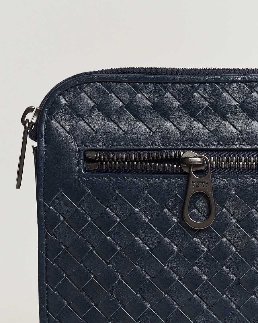 Herren | Bottega Veneta Pre-Owned Intrecciato Document Case Blue | Bottega Veneta Pre-Owned | Intrecciato Document Case Blue