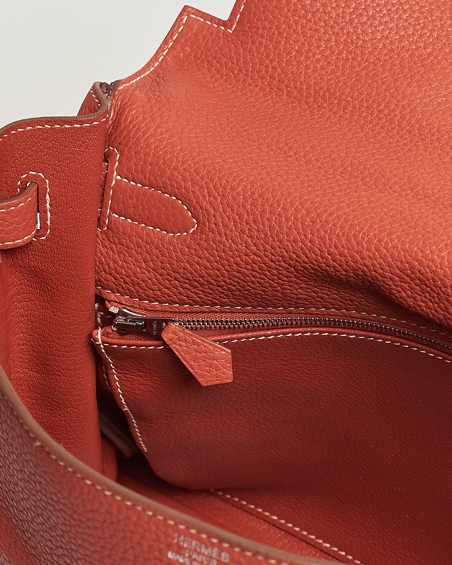 Herren | Hermès Pre-Owned Kelly 35 Handbag Taurillion Clemence Orange | Hermès Pre-Owned | Kelly 35 Handbag Taurillion Clemence Orange