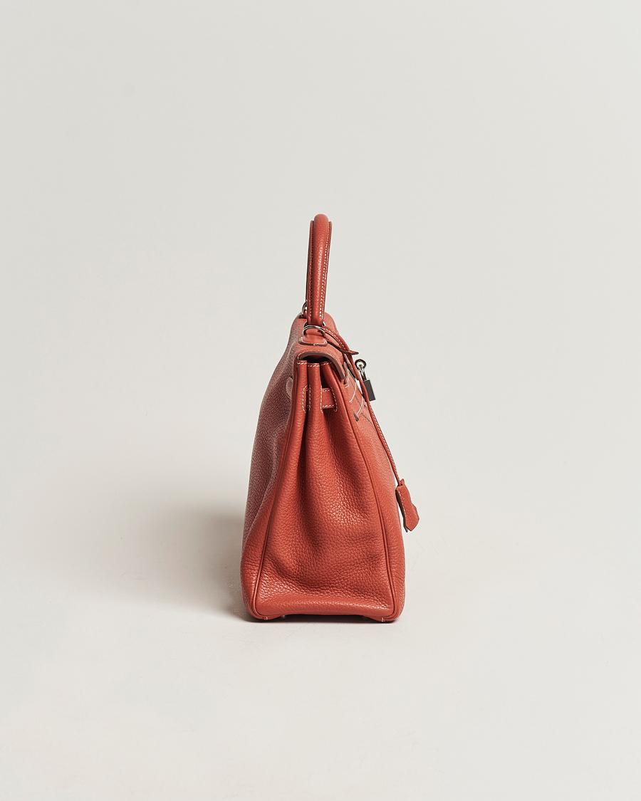 Herren | Hermès Pre-Owned Kelly 35 Handbag Taurillion Clemence Orange | Hermès Pre-Owned | Kelly 35 Handbag Taurillion Clemence Orange