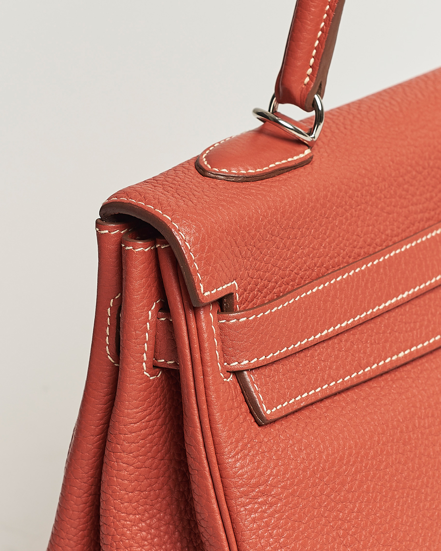 Herren | Hermès Pre-Owned Kelly 35 Handbag Taurillion Clemence Orange | Hermès Pre-Owned | Kelly 35 Handbag Taurillion Clemence Orange