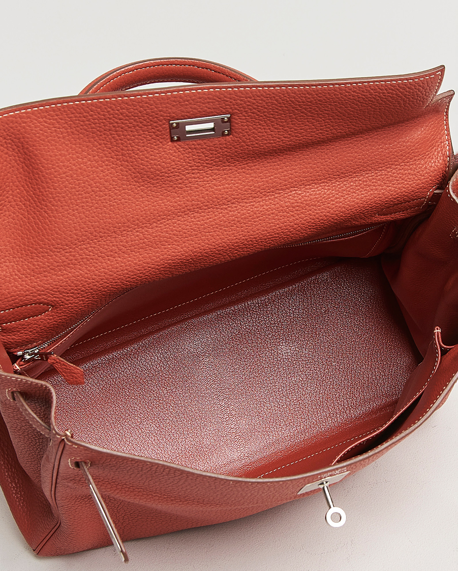 Herren | Hermès Pre-Owned Kelly 35 Handbag Taurillion Clemence Orange | Hermès Pre-Owned | Kelly 35 Handbag Taurillion Clemence Orange