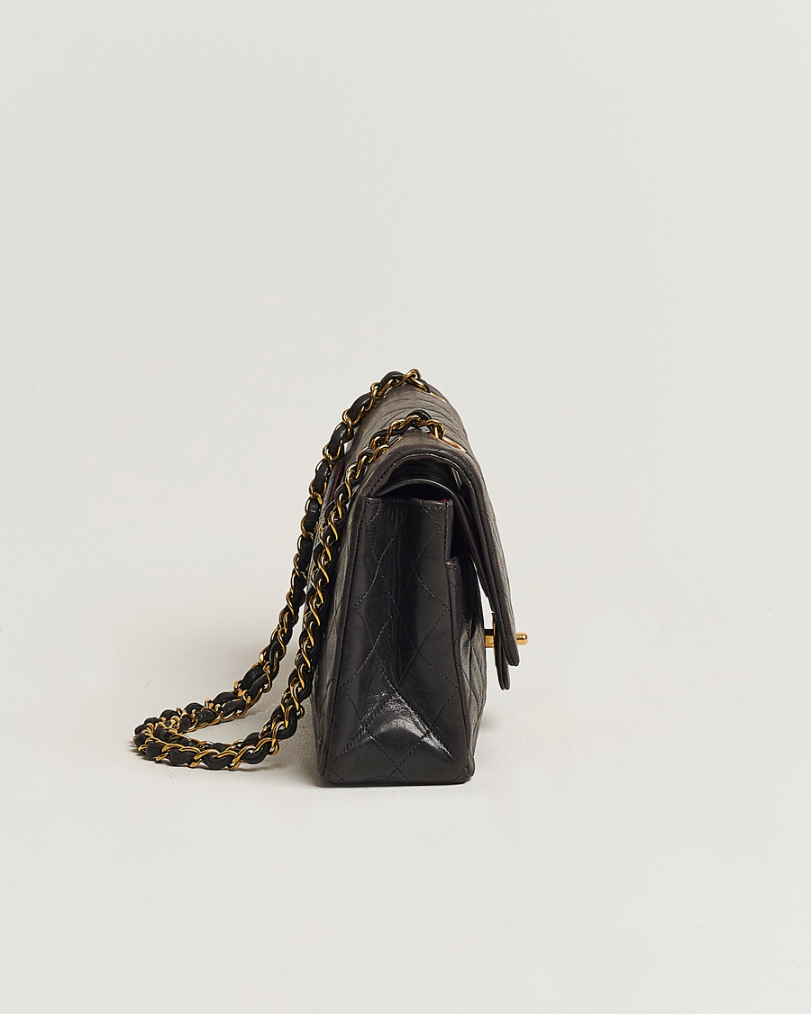 Herren | Chanel Pre-Owned Classic Medium Flap Bag Calf Leather Black  | Chanel Pre-Owned | Classic Medium Flap Bag Calf Leather Black 