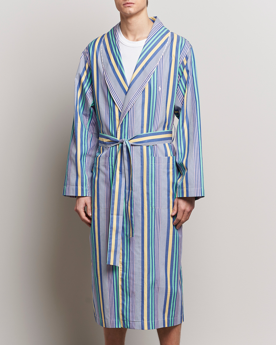Herren | Schlafanzüge & Bademäntel | Polo Ralph Lauren | Oxford Striped Robe Blue/White