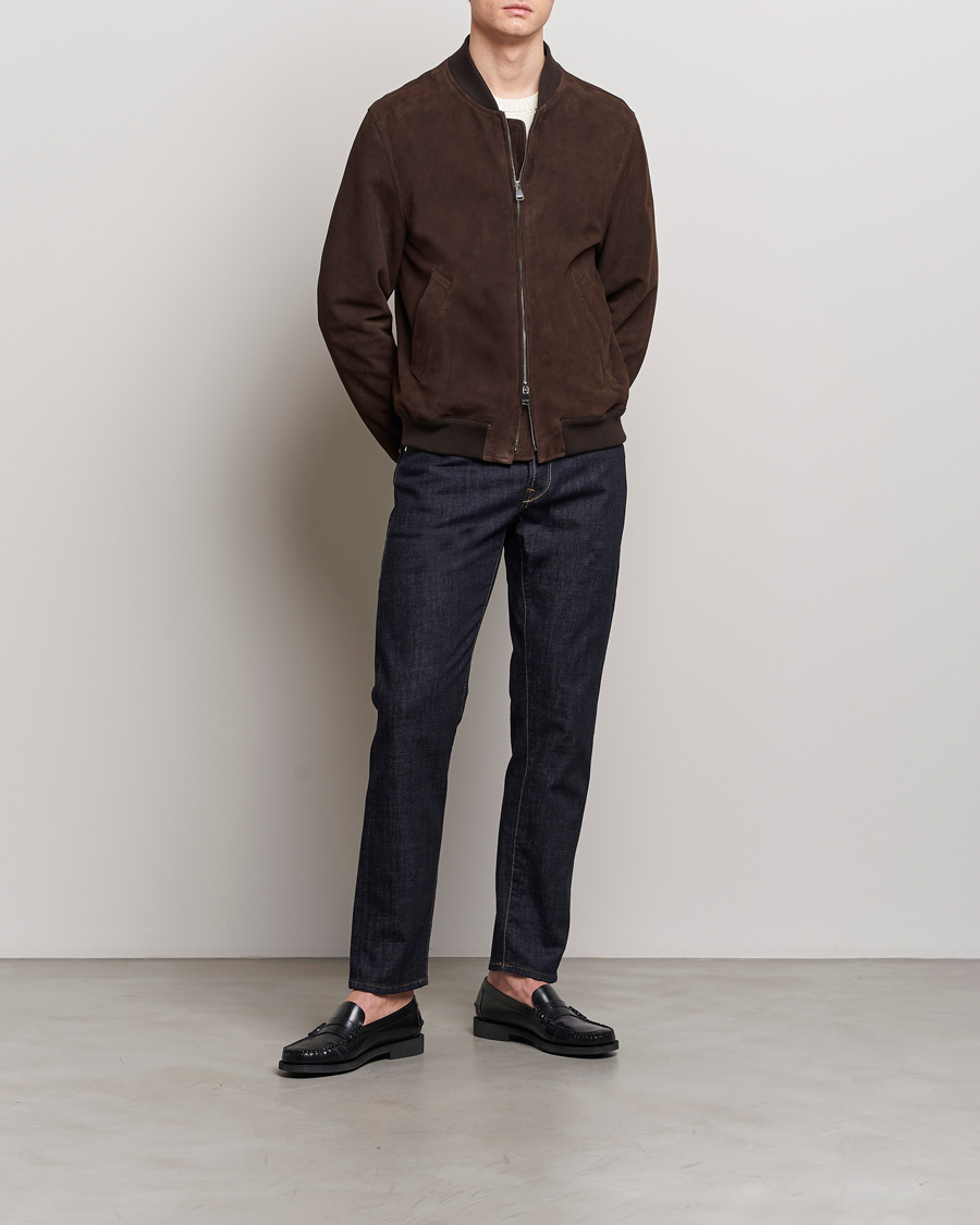 Herren | Jacken | Valstar | Zip Suede Jacket Dark Brown