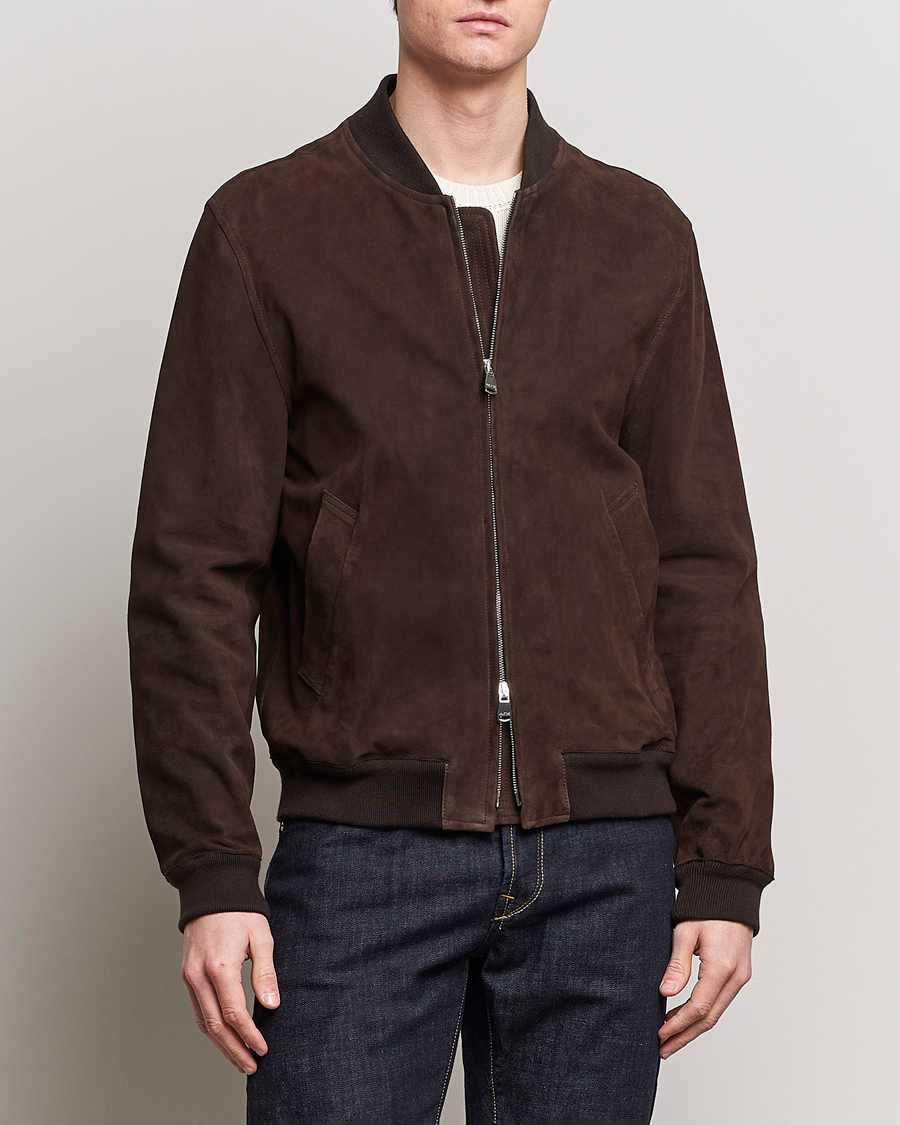 Herren | Jacken | Valstar | Zip Suede Jacket Dark Brown