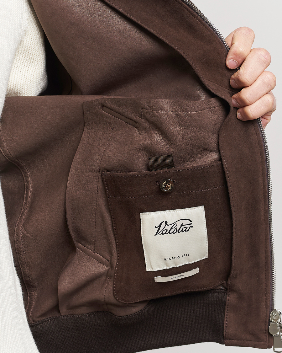 Herren | Jacken | Valstar | Zip Suede Jacket Dark Brown