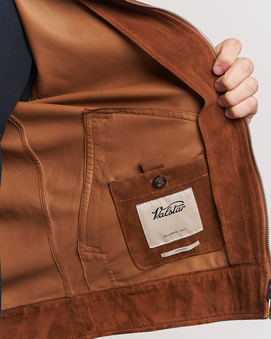 Herren | Jacken | Valstar | Suede Zip Bomber Jacket Sandal
