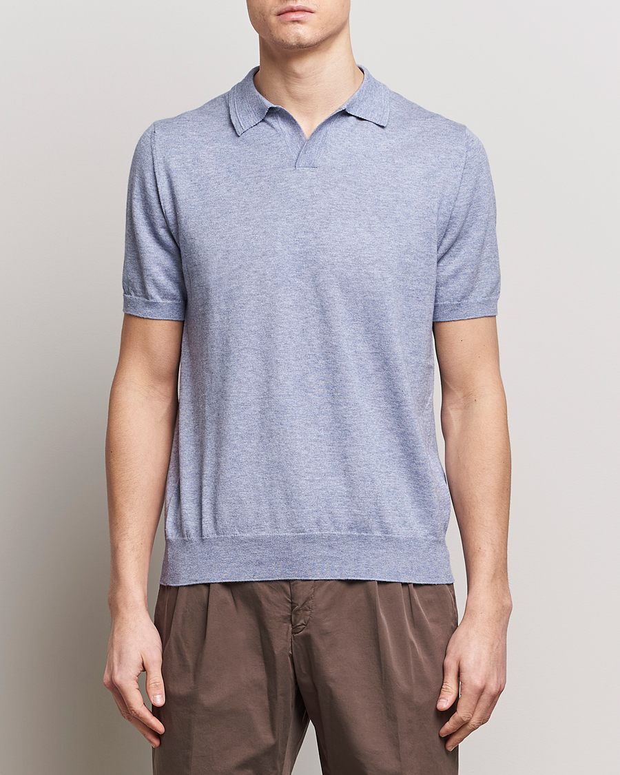 Herren | Kategorie | Altea | Cotton/Cashmere Polo Shirt Light Blue