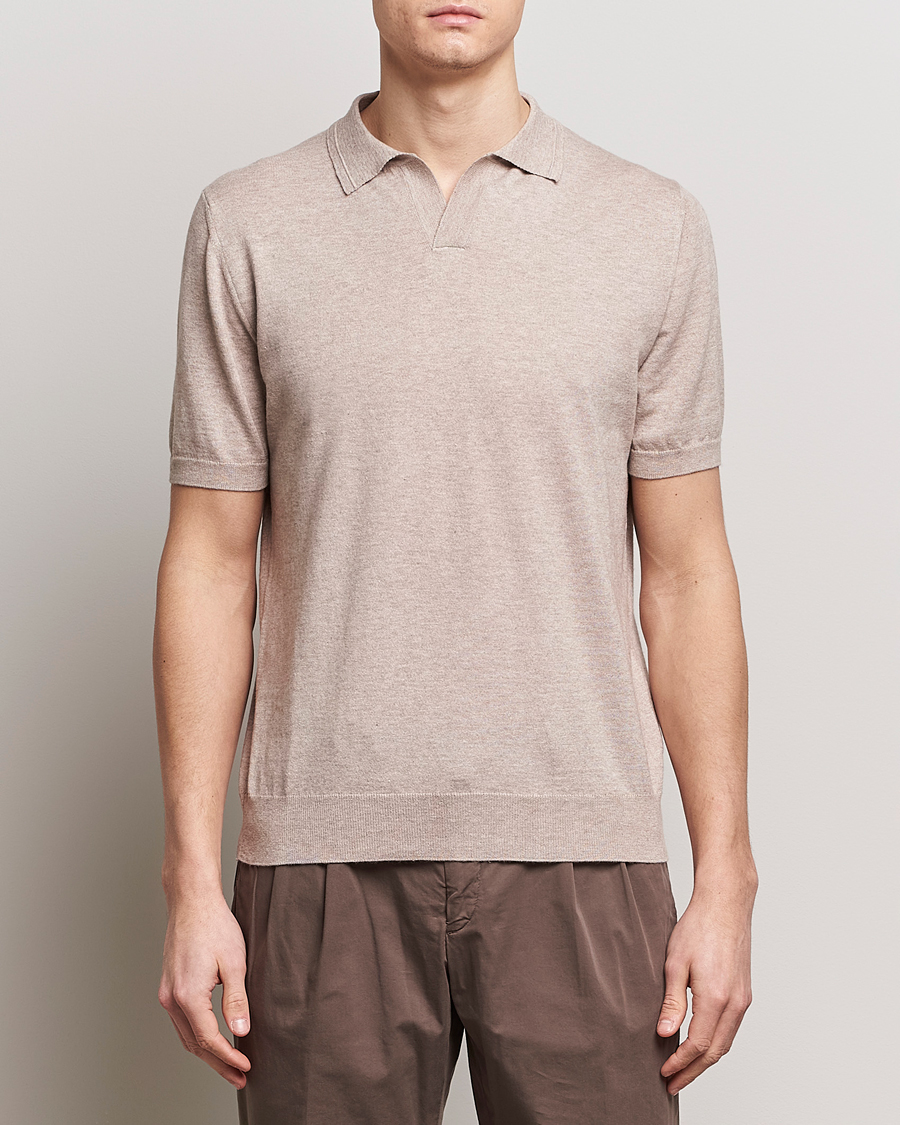 Herren | Poloshirts | Altea | Cotton/Cashmere Polo Shirt Beige
