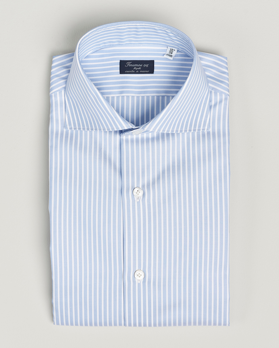 Herren | Hemden | Finamore Napoli | Milano Slim Royal Oxford Shirt Blue Stripe