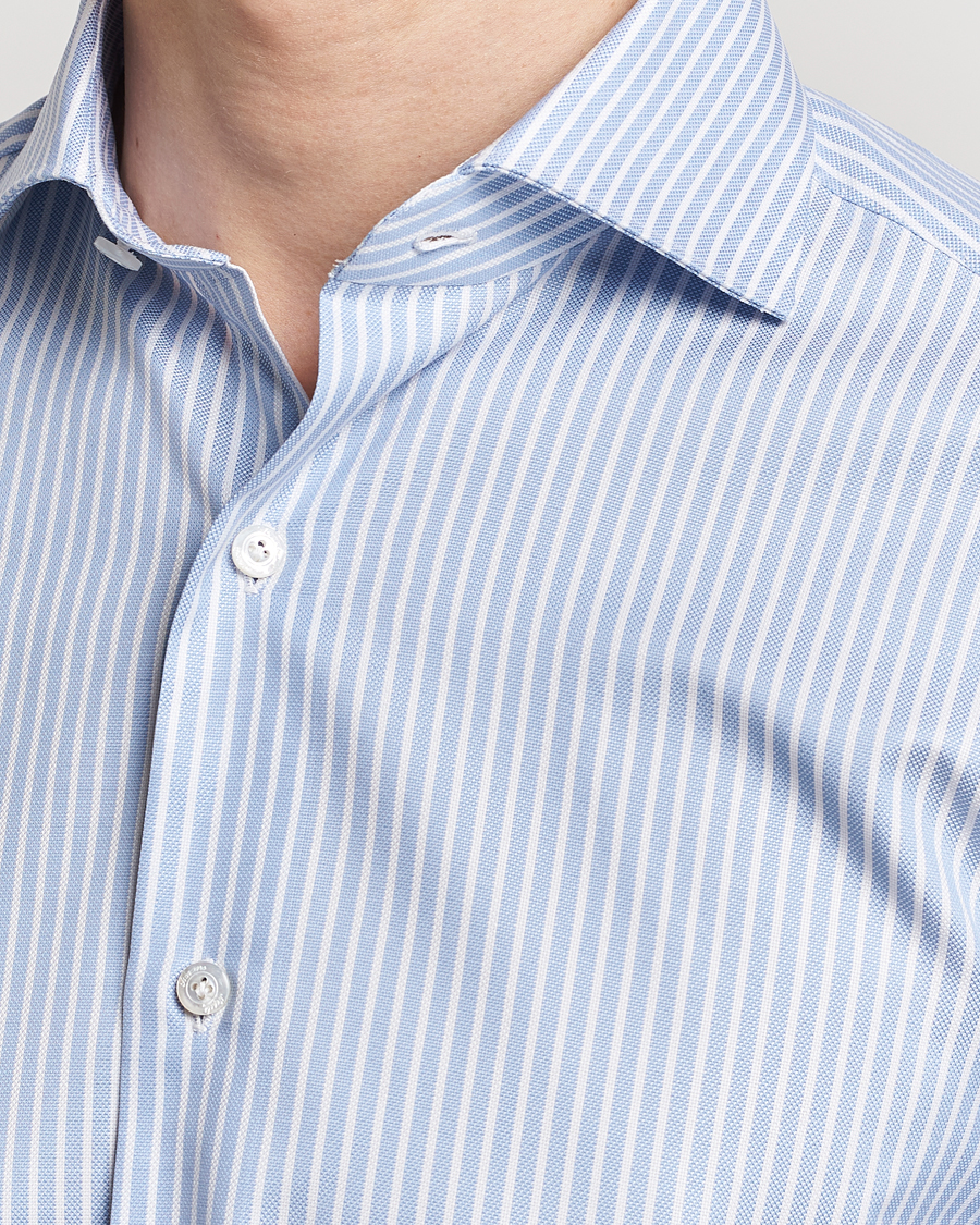 Herren | Hemden | Finamore Napoli | Milano Slim Royal Oxford Shirt Blue Stripe