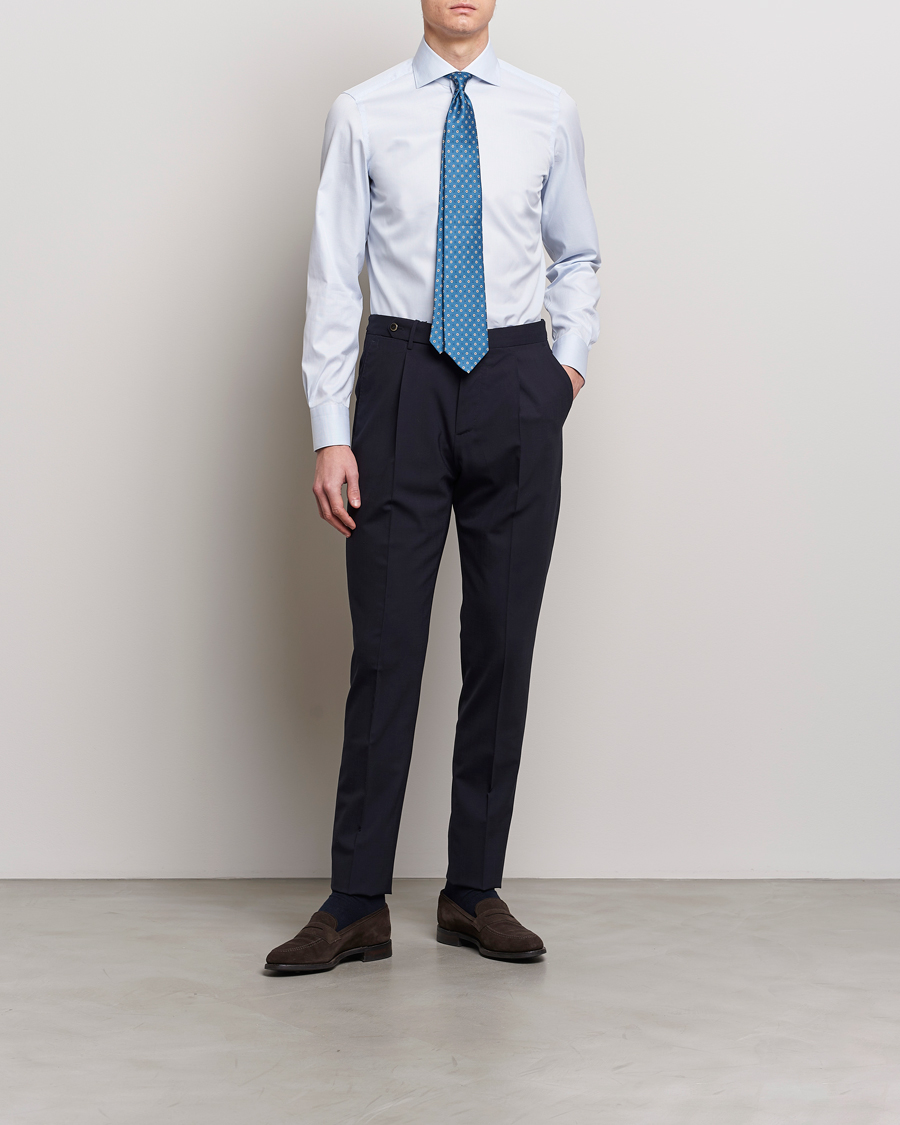 Herren | Kleidung | Finamore Napoli | Milano Slim Structured Dress Shirt Light Blue