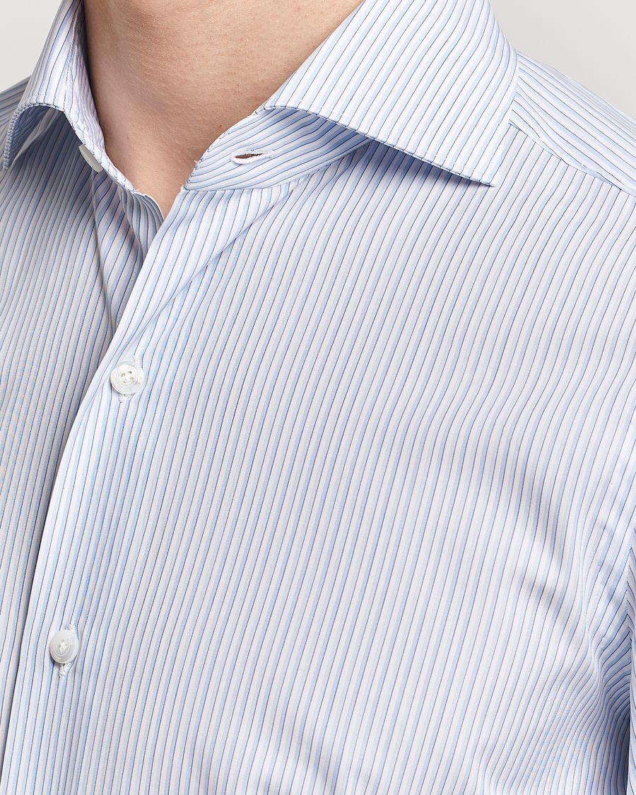 Herren | Hemden | Finamore Napoli | Milano Slim Giza 170 Dress Shirt Light Blue