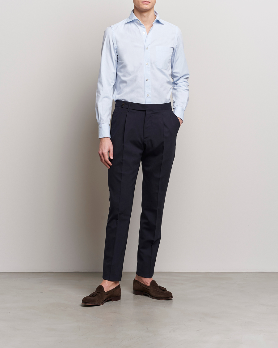 Herren | Hemden | Finamore Napoli | Gaeta Chambray Shirt Light Blue