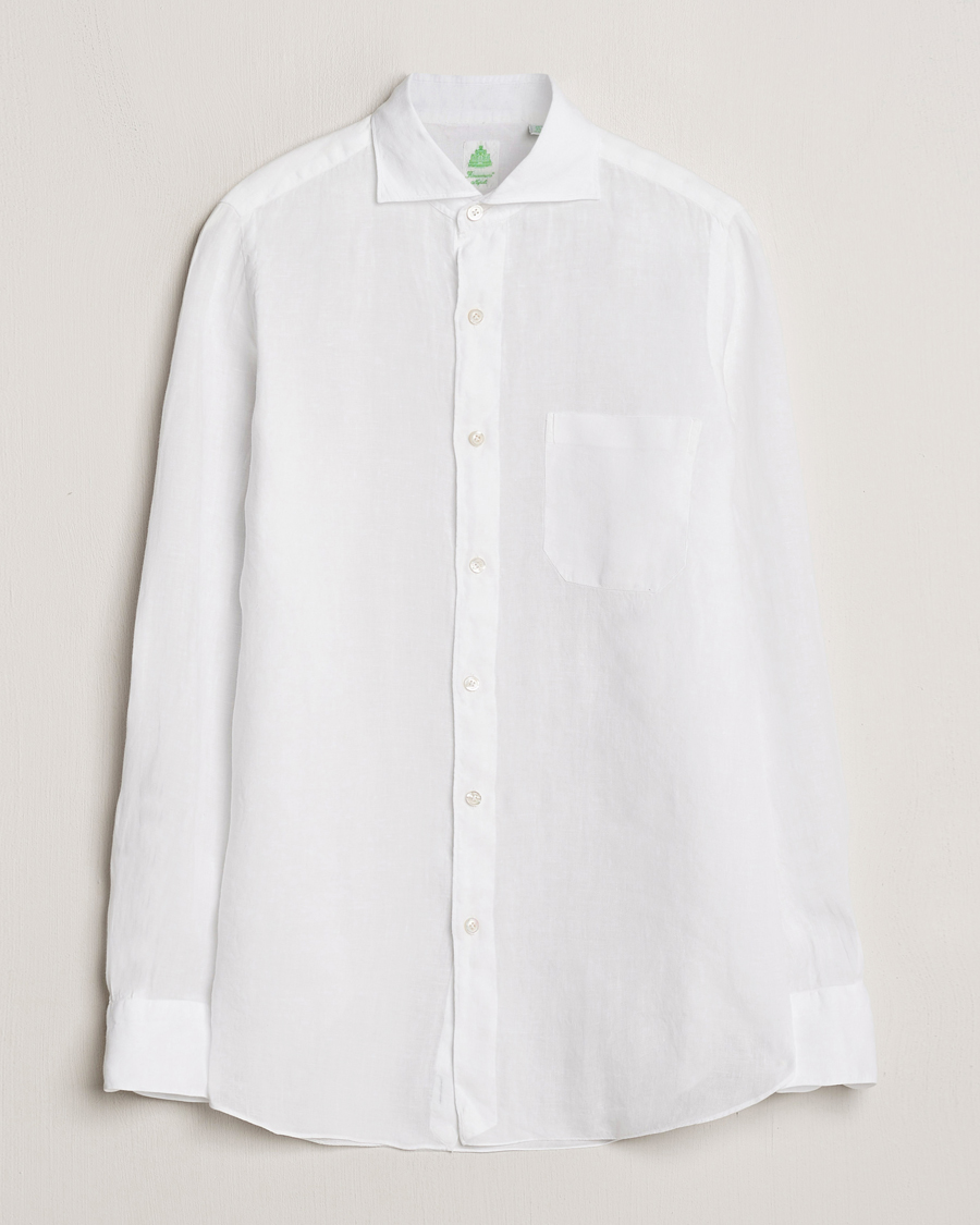 Herren | Hemden | Finamore Napoli | Gaeta Linen Pocket Shirt White