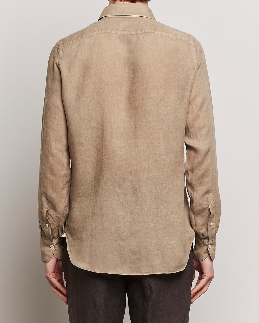 Herren | Hemden | Finamore Napoli | Gaeta Linen Pocket Shirt Taupe