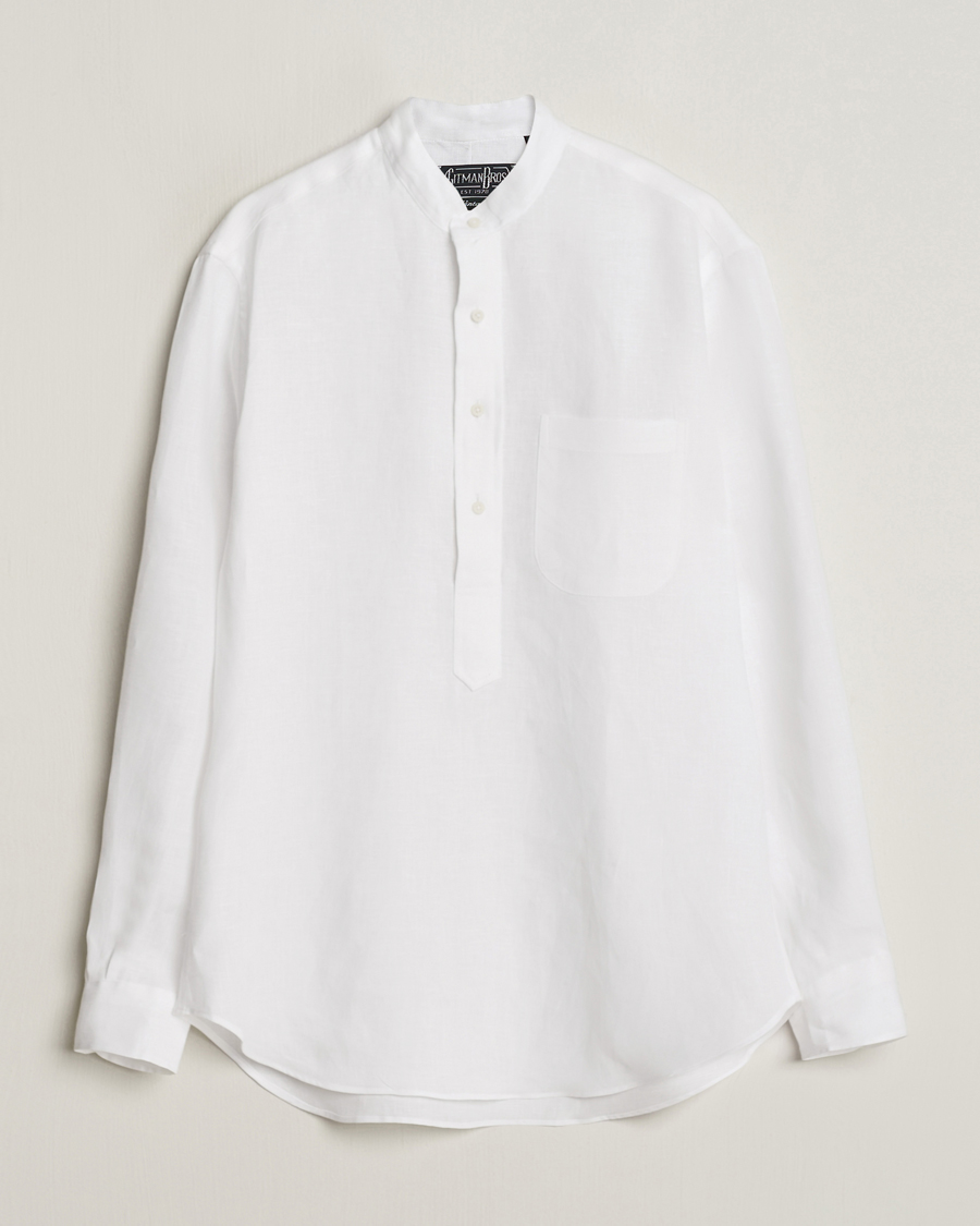 Herren | Hemden | Gitman Vintage | Linen Popover Shirt White