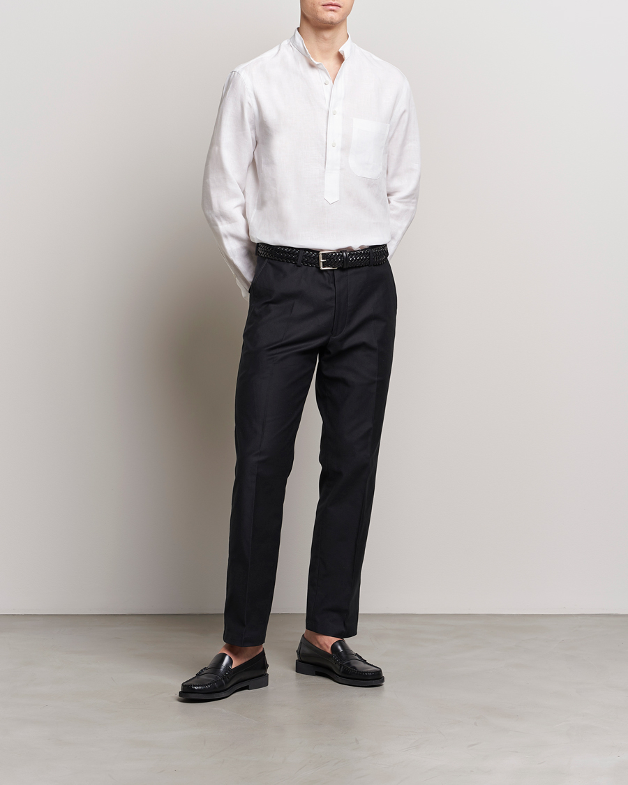 Herren | Hemden | Gitman Vintage | Linen Popover Shirt White