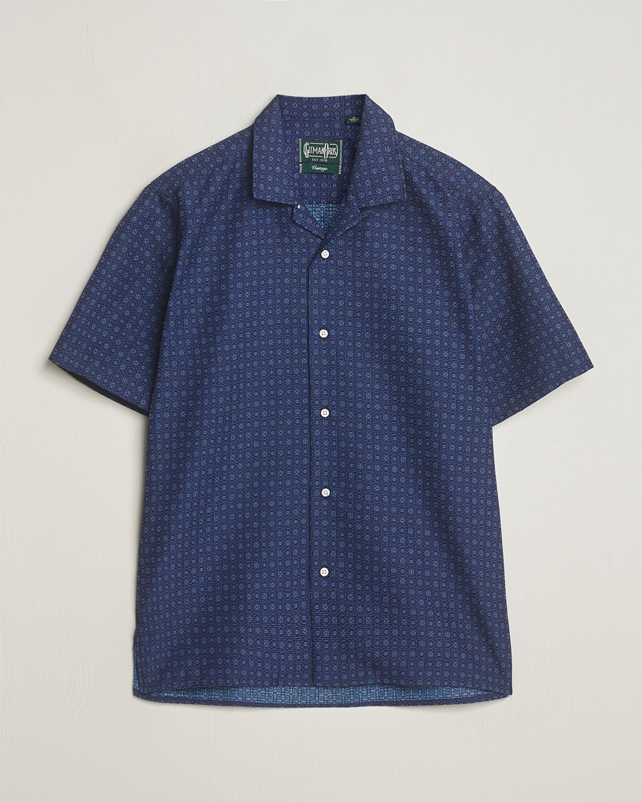 Herren | Hemden | Gitman Vintage | Japanese Dobby Camp Shirt Navy