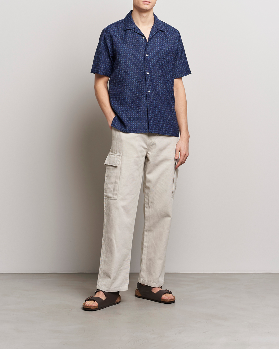 Herren | Hemden | Gitman Vintage | Japanese Dobby Camp Shirt Navy