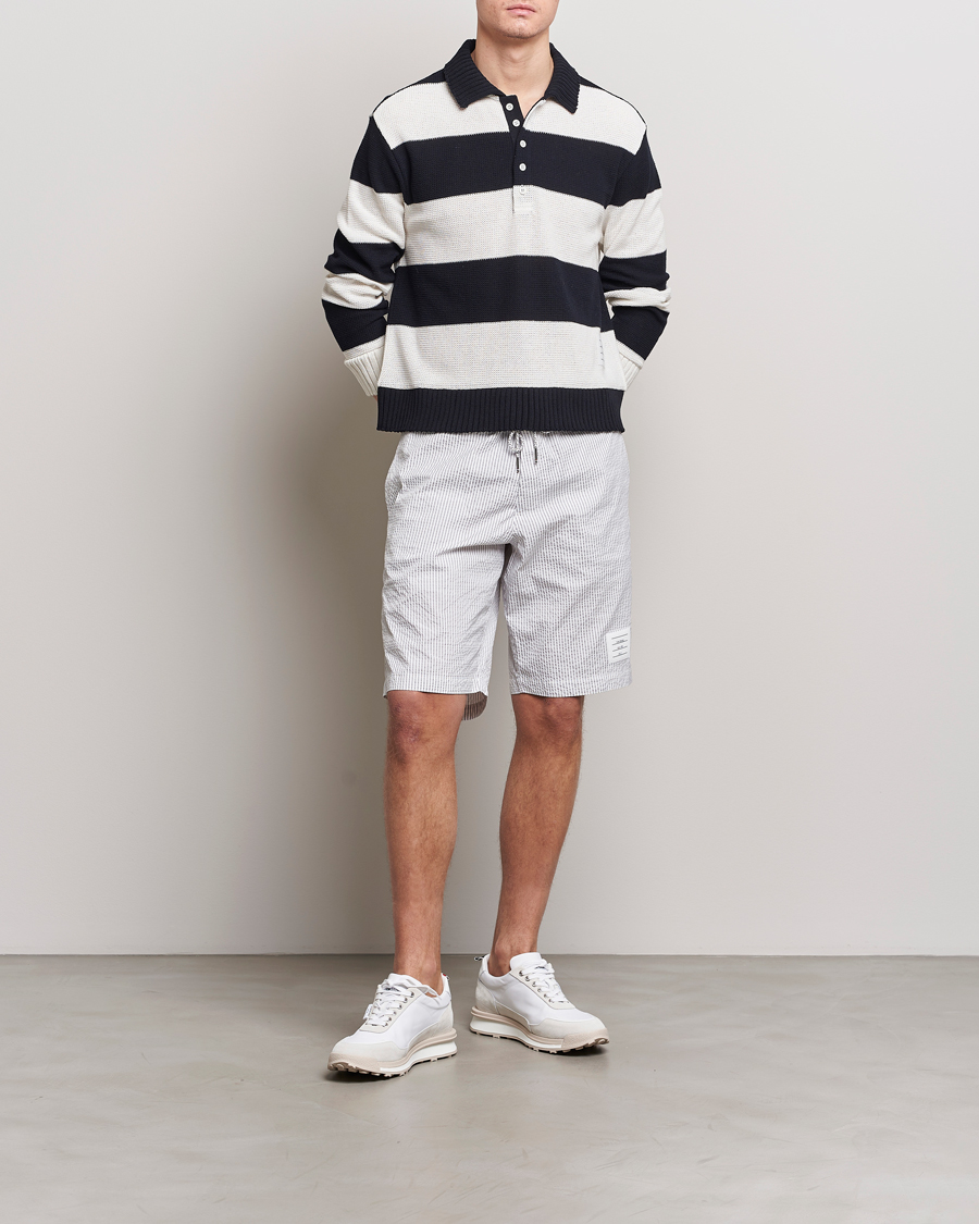 Herren | Pullover | Thom Browne | Long Sleeve Rugby White/Navy