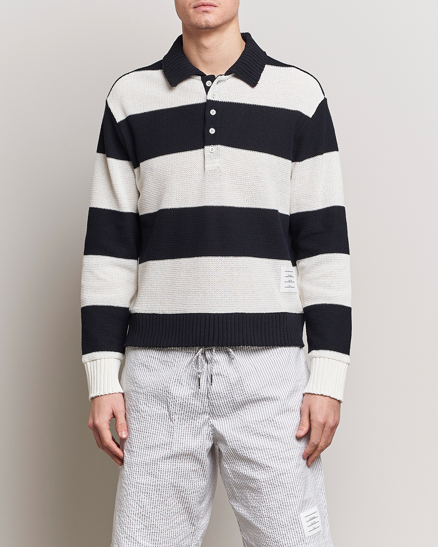 Herren | Rugbypullover | Thom Browne | Long Sleeve Rugby White/Navy