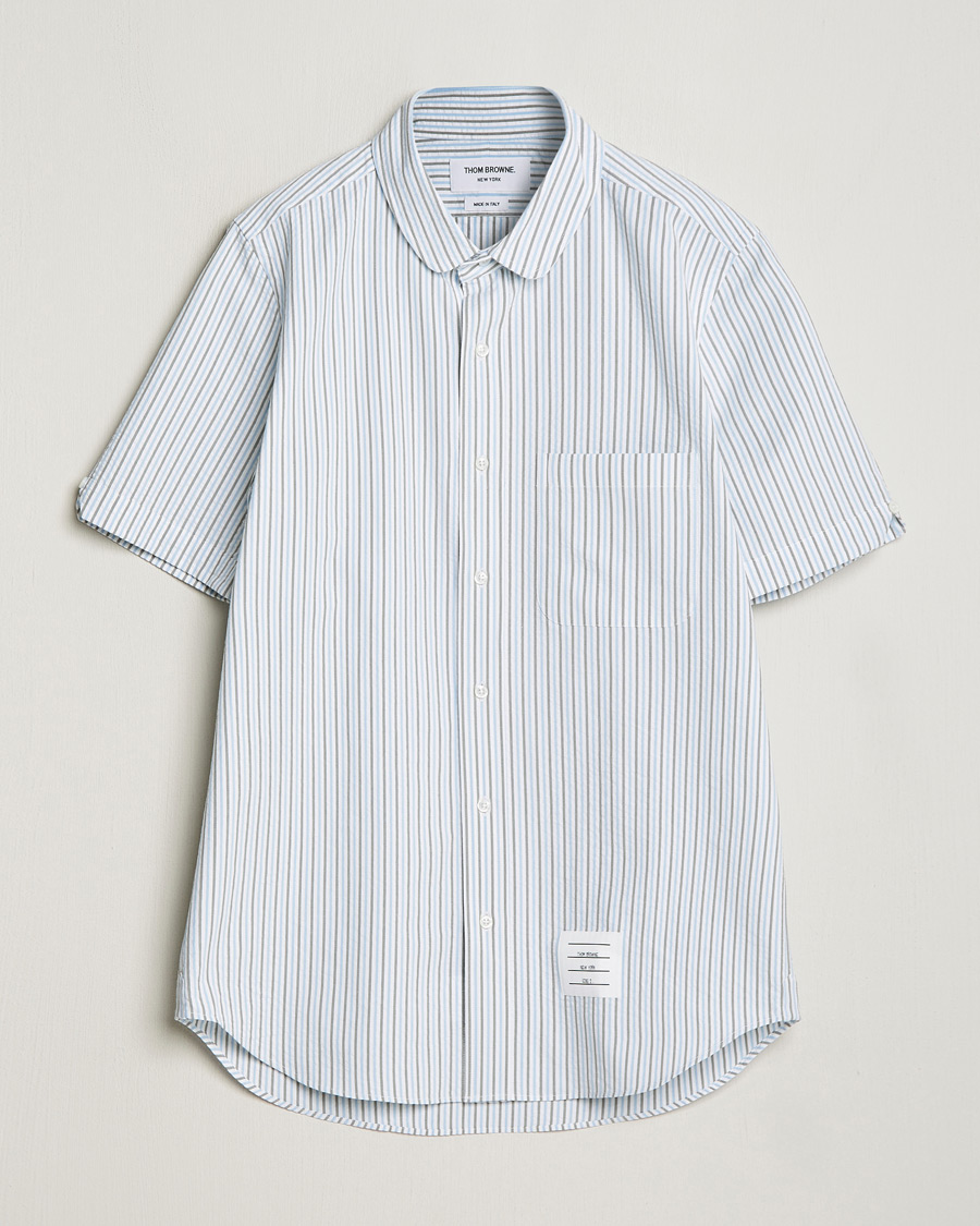 Herren | Hemden | Thom Browne | Short Sleeve Seersucker Shirt Light Blue