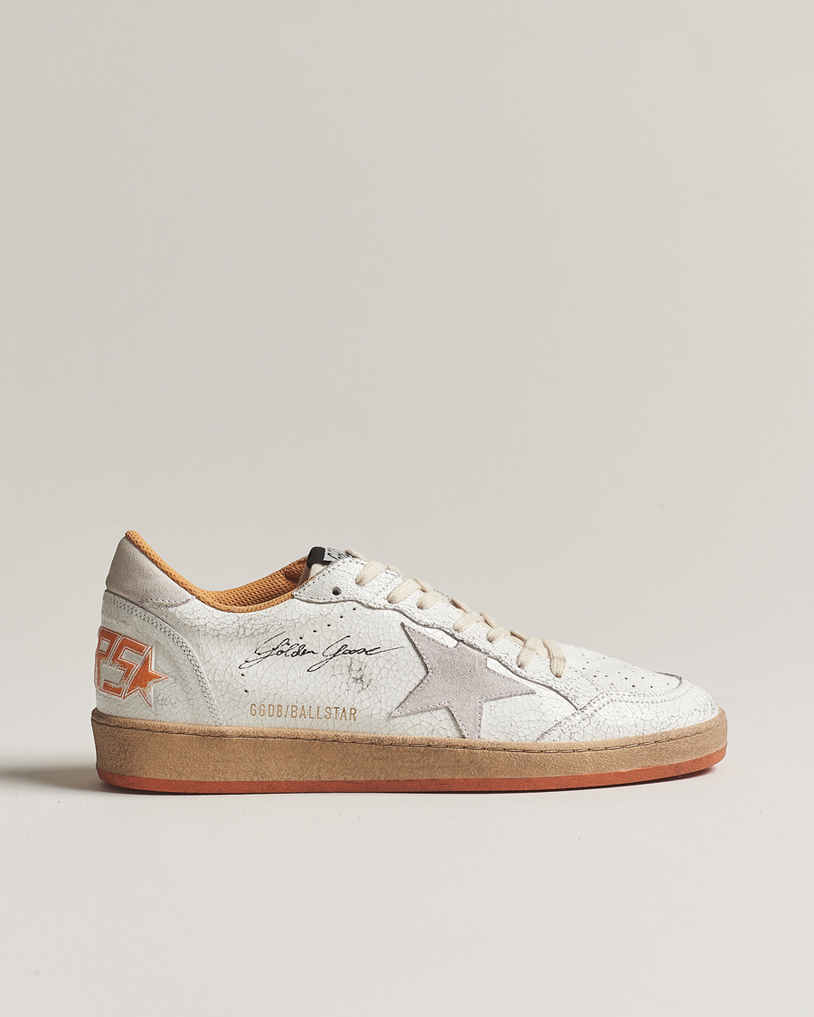 Herren | Golden Goose Deluxe Brand Ball Star Sneakers White/Orange | Golden Goose | Deluxe Brand Ball Star Sneakers White/Orange