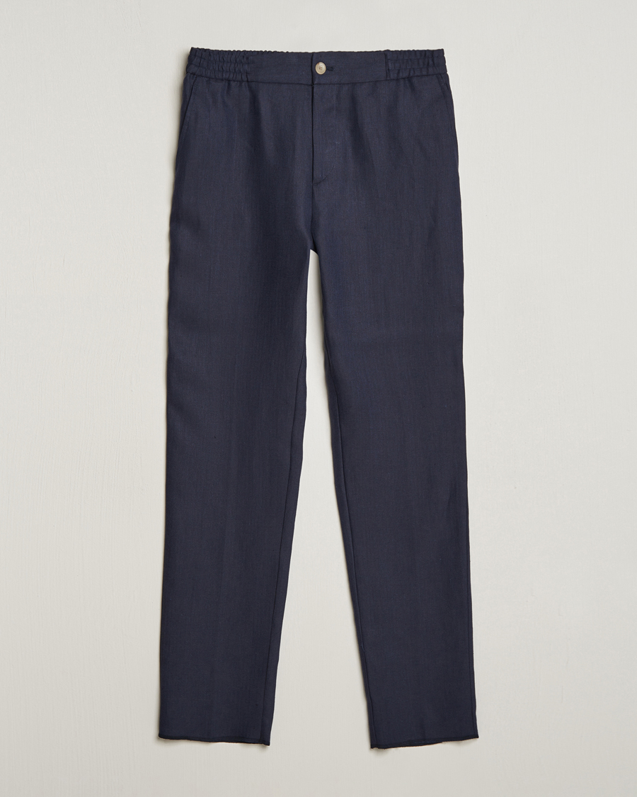 Herren | Hosen | Etro | Linen Drawstring Trousers Navy