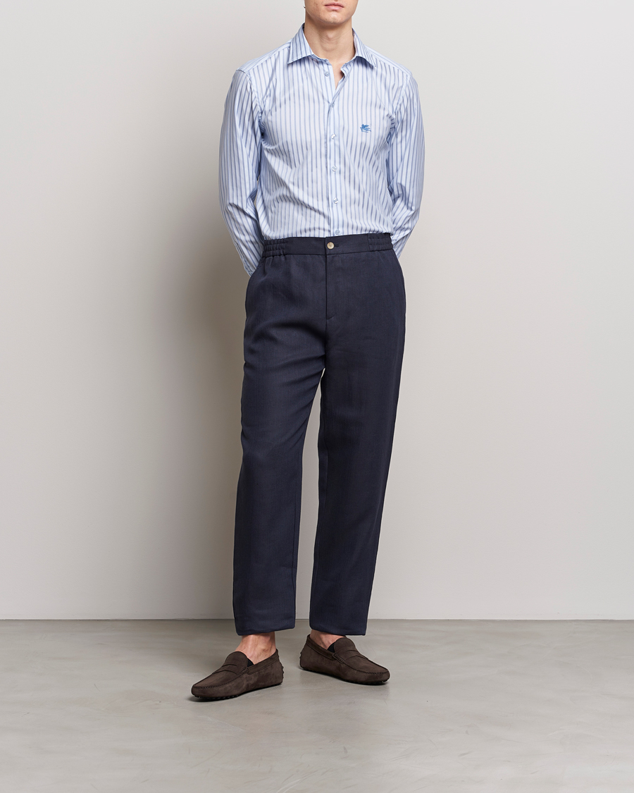 Herren | Hosen | Etro | Linen Drawstring Trousers Navy