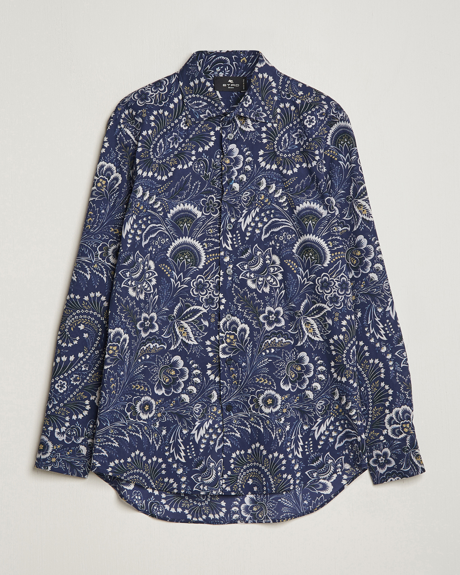 Herren | Hemden | Etro | Slim Fit Floral Print Shirt Navy