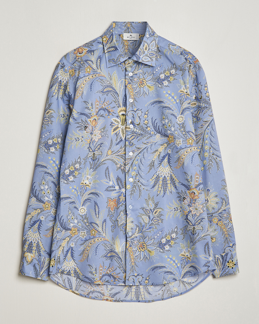 Herren | Hemden | Etro | Slim Fit Floral Print Shirt Azzurro