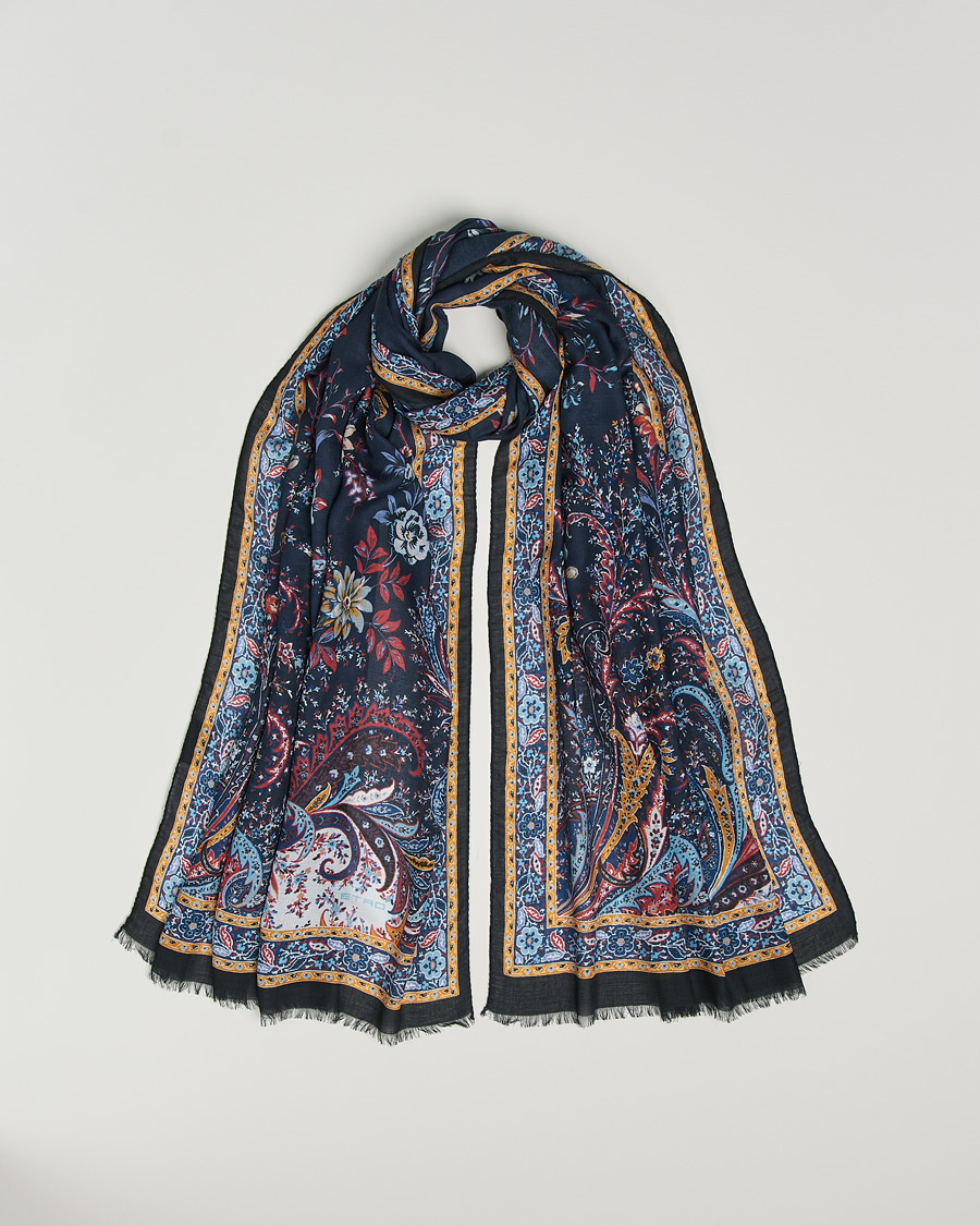Herren | Etro Modal/Cashmere Printed Scarf Navy | Etro | Modal/Cashmere Printed Scarf Navy