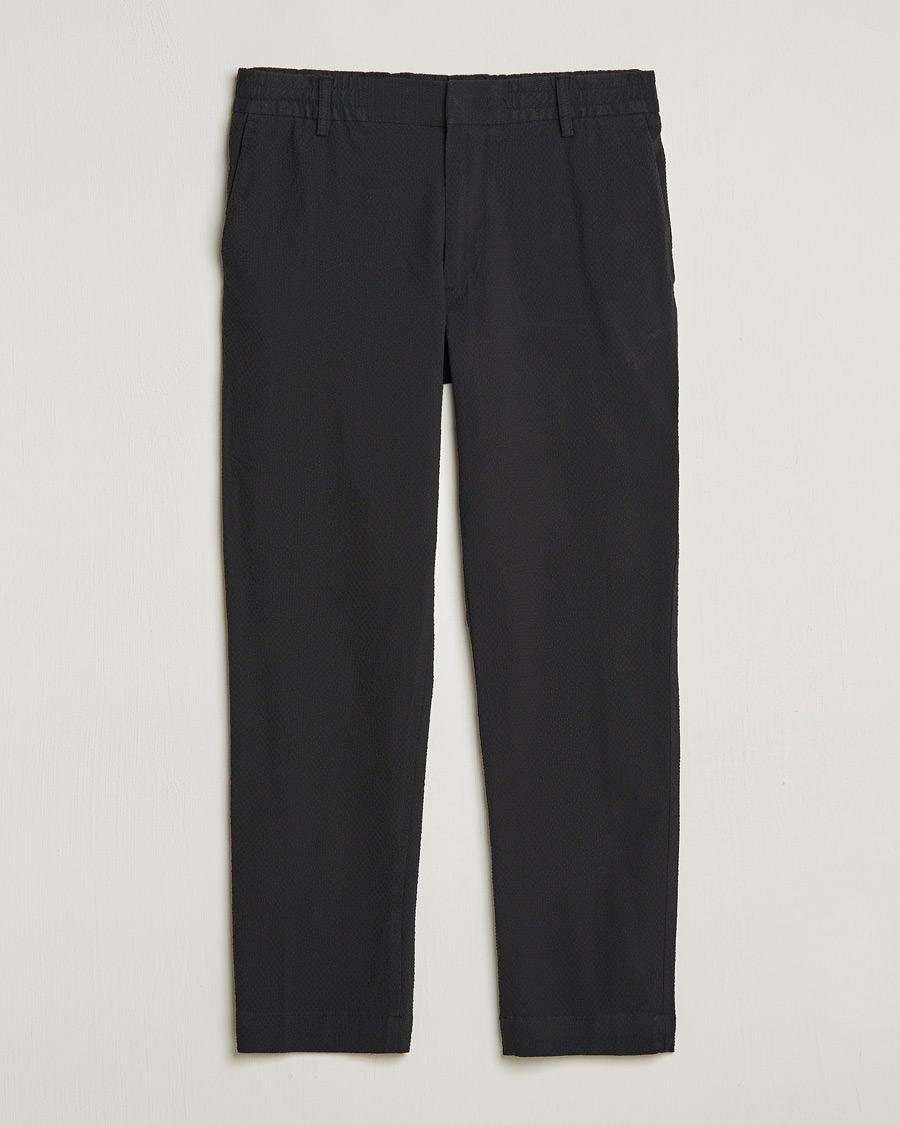 Herren | Hosen | NN07 | Billie Seersucker Drawstring Trousers Black