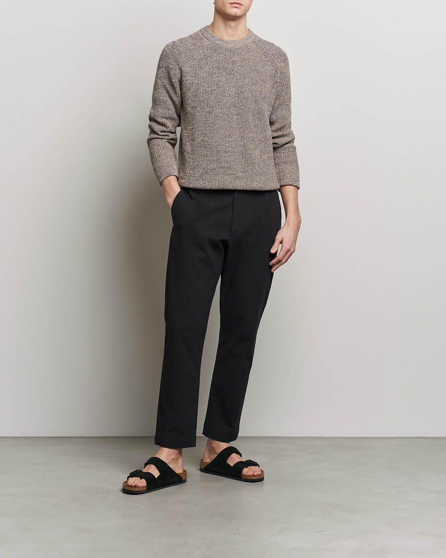 Herren | Hosen | NN07 | Billie Seersucker Drawstring Trousers Black