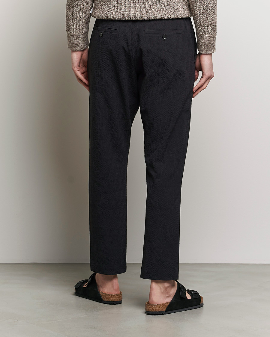 Herren | Hosen | NN07 | Billie Seersucker Drawstring Trousers Black
