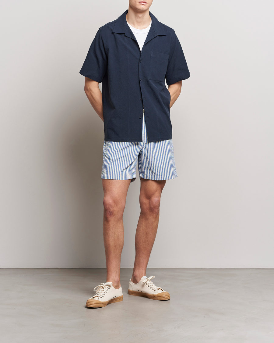 Herren | Shorts | NN07 | Gregor Striped Drawstring Shorts Blue/White
