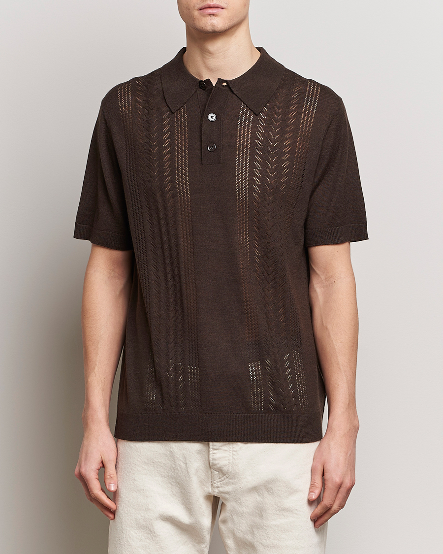 Herren | Poloshirts | NN07 | Thor Knitted Polo Slate Brown