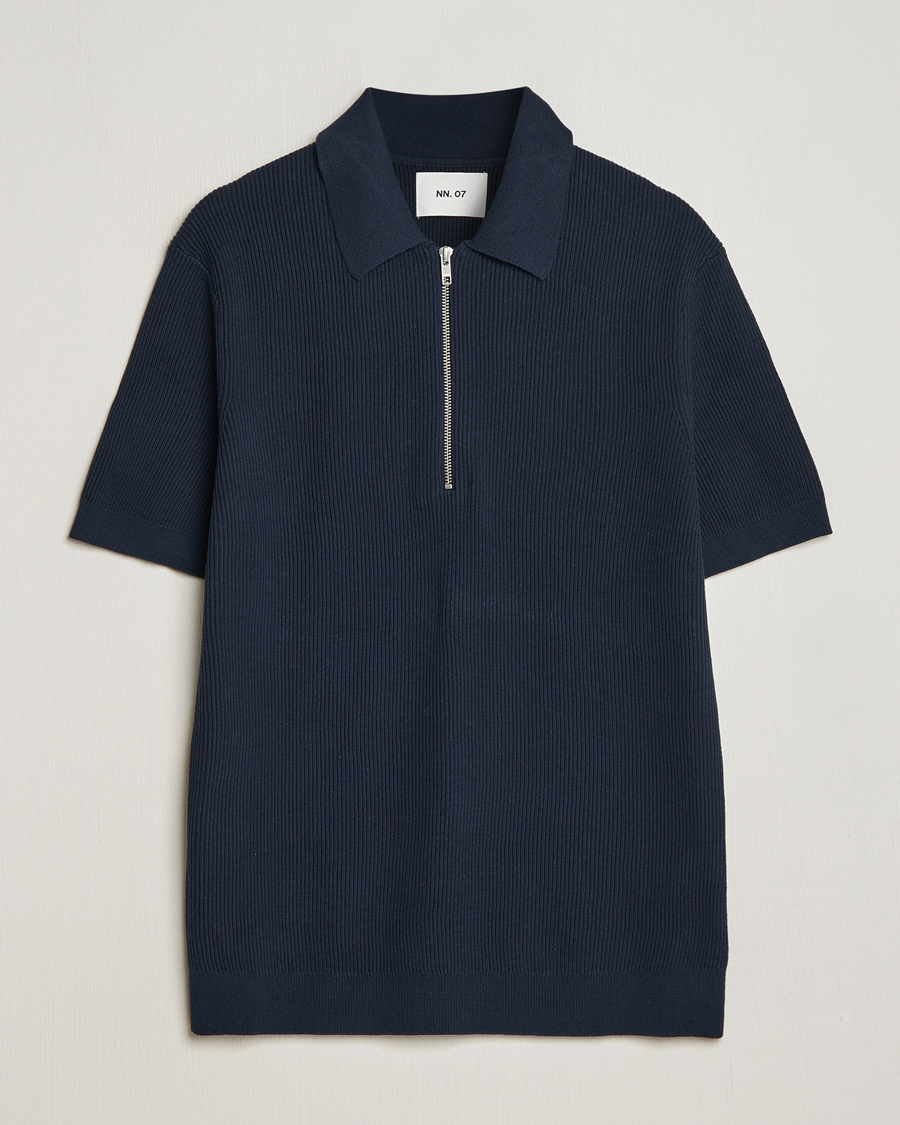 Herren | Poloshirts | NN07 | Hansie Zip Polo Navy Blue