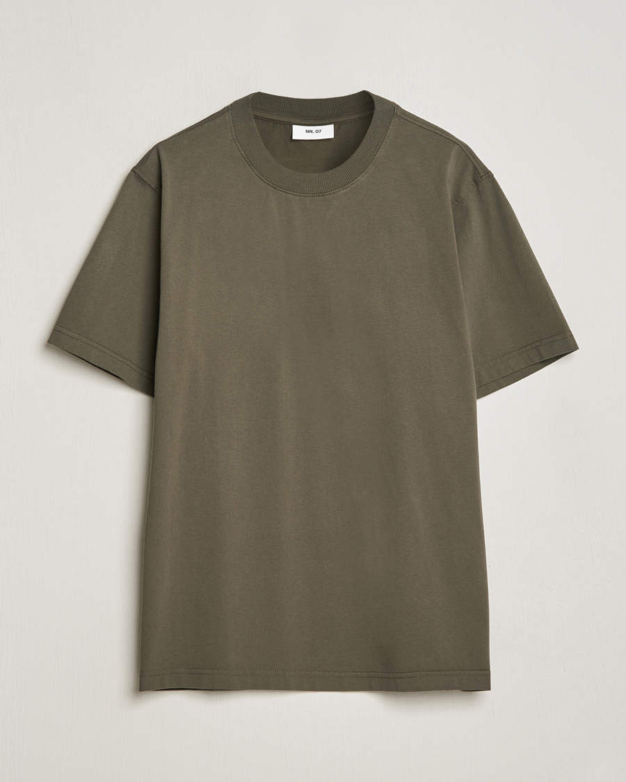 Herren | T-Shirts | NN07 | Adam Pima Crew Neck T-Shirt Capers Green