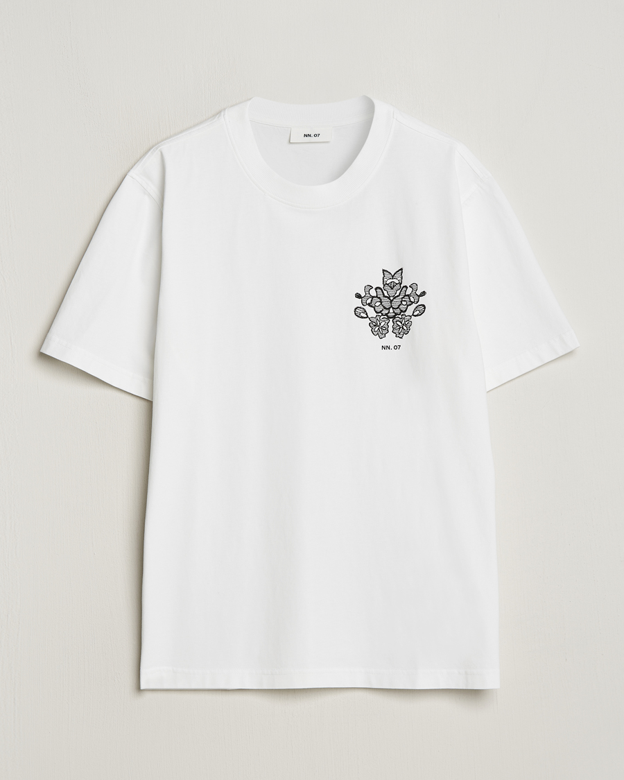 Herren | T-Shirts | NN07 | Adam Printed Crew Neck T-Shirt White