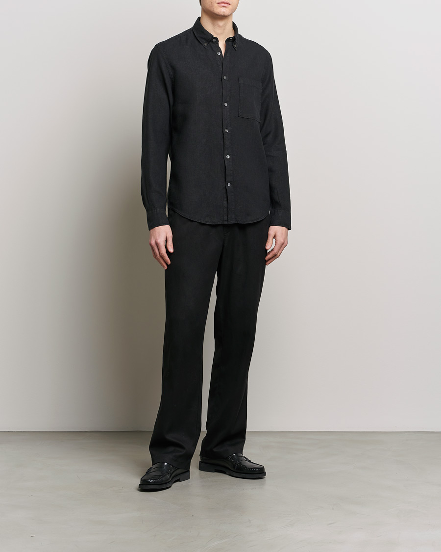 Herren | Hemden | NN07 | Arne Linen Shirt Black