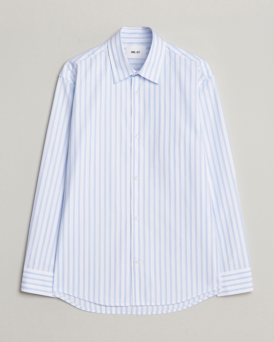 Herren | Hemden | NN07 | Freddy Poplin Striped Shirt Blue/White
