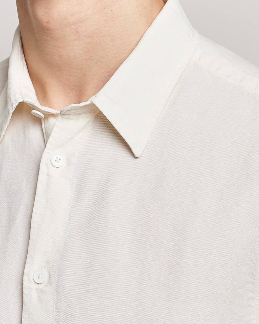 Herren | Hemden | NN07 | Arne Tencel/Linen Short Sleeve Shirt White