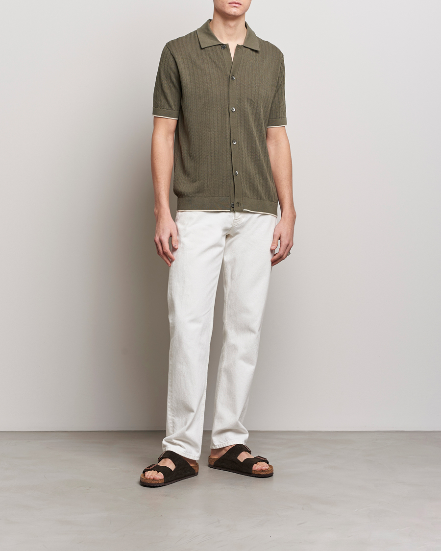 Herren | Hemden | NN07 | Nalo Structured Knitted Short Sleeve Shirt Green