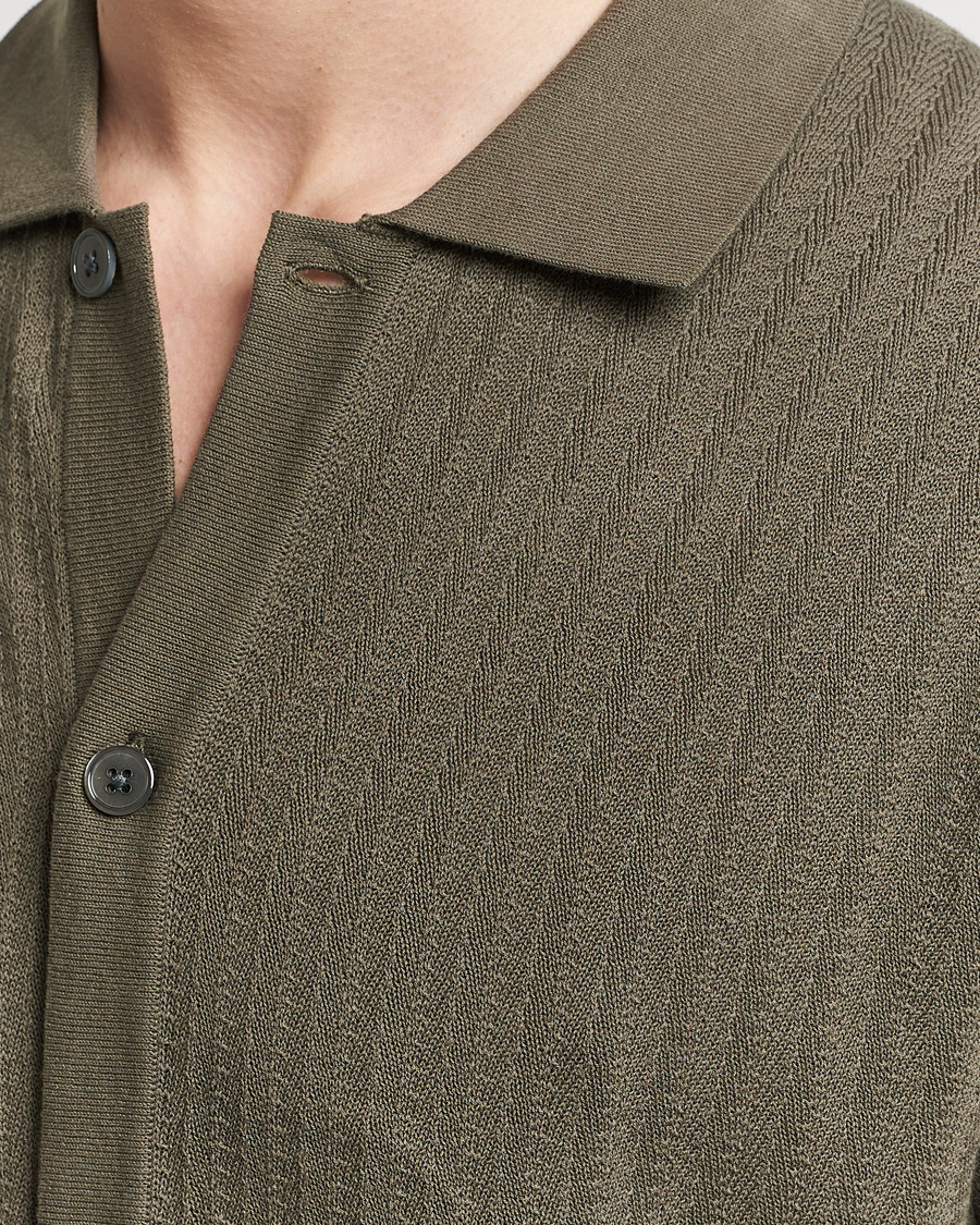 Herren | Hemden | NN07 | Nalo Structured Knitted Short Sleeve Shirt Green