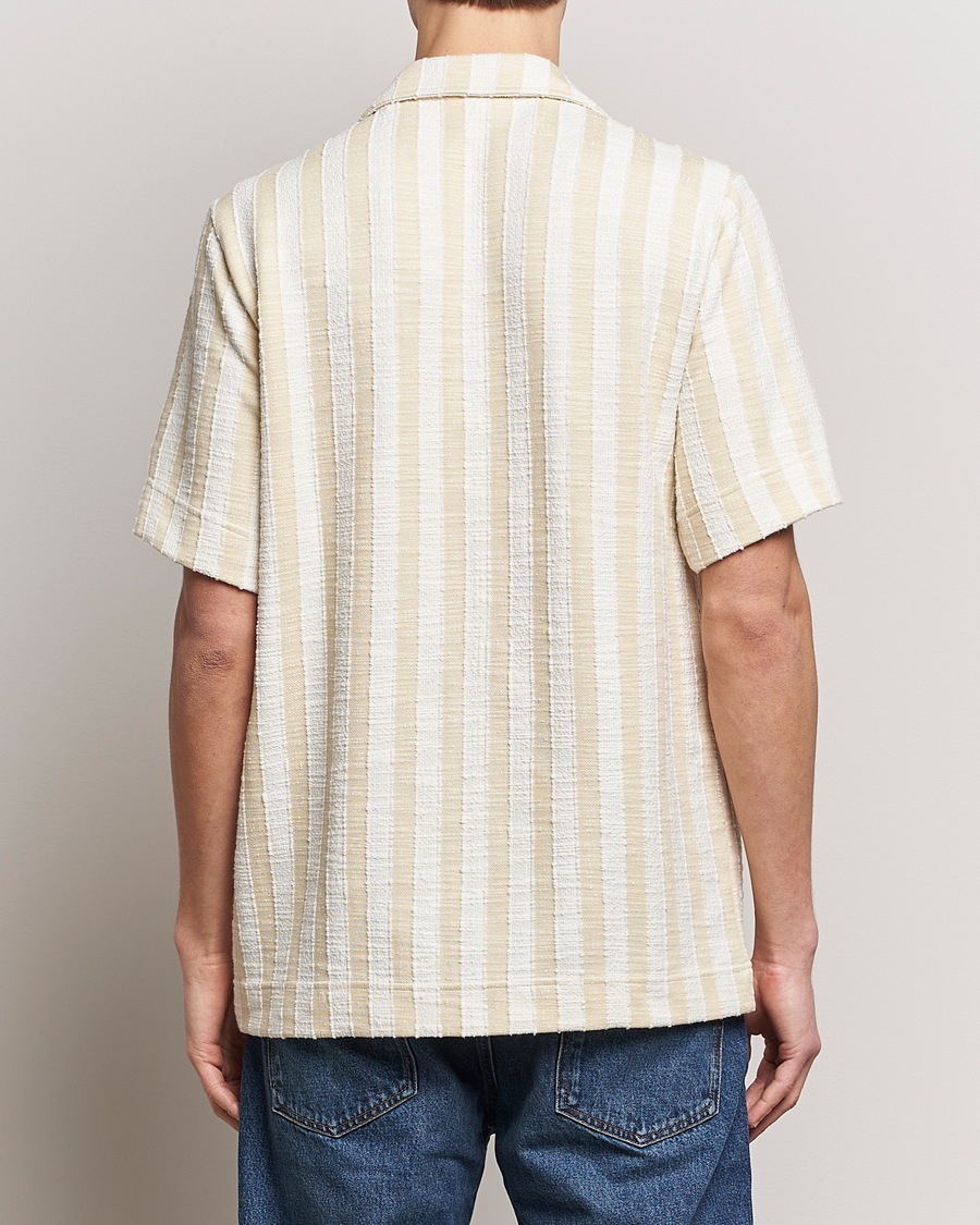 Herren | Hemden | NN07 | Julio Striped Short Sleeve Shirt Khaki/White
