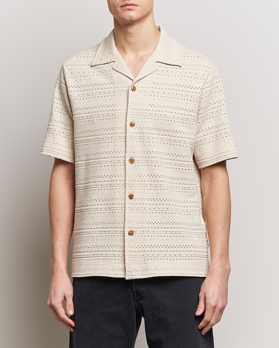 Herr | Kortärmade skjortor | NN07 | Julio Knitted Short Sleeve Shirt Ecru