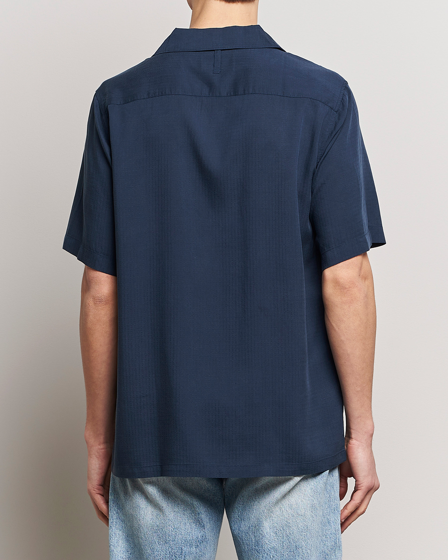 Herren | Hemden | NN07 | Julio Ripstop Short Sleeve Shirt Navy Blue