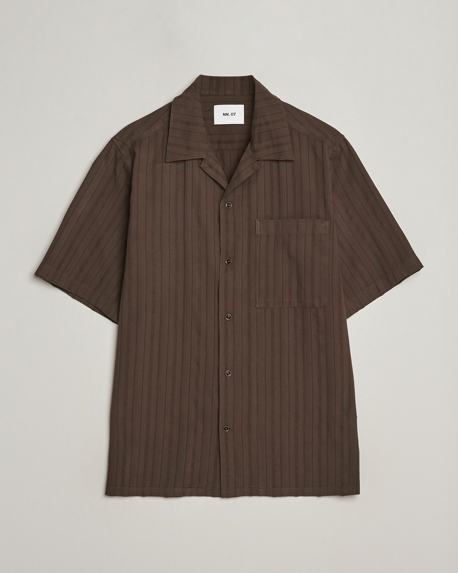 Herren | Hemden | NN07 | Julio Structured Short Sleeve Shirt Demitasse Brown